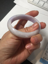 Load image into Gallery viewer, 50mm certified Type A 100% Natural purple white oval Jadeite Jade bangle BQ74-4936
