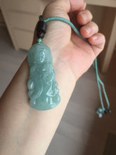 Load image into Gallery viewer, 100% natural white grade A light green white jadeite jade Guanyin pendants AU20-1
