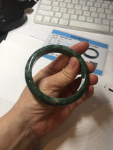 Load image into Gallery viewer, 58.2mm certified type A 100% Natural oily spinach green jadeite jade bangle PC11-9242
