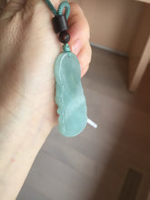 Load image into Gallery viewer, 100% natural white grade A light green white jadeite jade Guanyin pendants AU20-1
