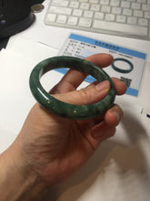 Load image into Gallery viewer, 58.2mm certified type A 100% Natural oily spinach green jadeite jade bangle PC11-9242
