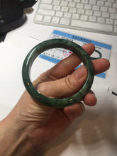 Load image into Gallery viewer, 58.2mm certified type A 100% Natural oily spinach green jadeite jade bangle PC11-9242
