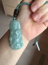 Load image into Gallery viewer, 100% natural white grade A light green white jadeite jade Guanyin pendants AU20-1
