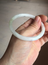 Load image into Gallery viewer, 55mm 100% natural Type A icy watery light green white slim round cut jadeite jade bangle AD109-8096
