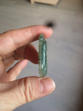 Load image into Gallery viewer, 100% Natural type A dark green/light green/gray jadeite Jade RuYi(如意) pendant BF75
