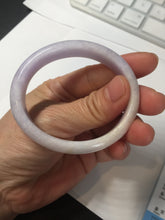 Load image into Gallery viewer, 50mm certified Type A 100% Natural purple white oval Jadeite Jade bangle BQ74-4936
