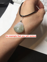 Load image into Gallery viewer, 100% Natural type A light green white small happy buddha (拇指佛) jadeite Jade pendant group F132
