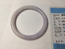 Load image into Gallery viewer, 56.5mm certified Type A 100% Natural purple white oval Jadeite Jade bangle BQ75-4930
