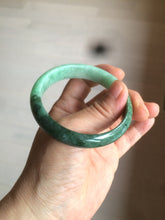 Load image into Gallery viewer, 52.6mm certified 100% natural Type A apple green/dark green jadeite jade bangle H116-2848
