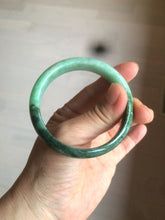 Load image into Gallery viewer, 52.6mm certified 100% natural Type A apple green/dark green jadeite jade bangle H116-2848
