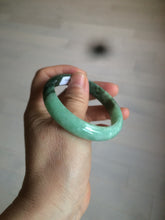 Load image into Gallery viewer, 52.6mm certified 100% natural Type A apple green/dark green jadeite jade bangle H116-2848
