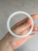 Load image into Gallery viewer, 60mm certified 100% natural white slim round cut jadeite jade bangle BL88-4665
