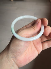 Load image into Gallery viewer, 56mm 100% natural Type A icy watery light green white slim round cut jadeite jade bangle AD110-8098
