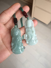 Load image into Gallery viewer, 100% natural white grade A light green white jadeite jade Guanyin pendants AU20-1
