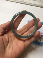 Load image into Gallery viewer, 59.5mm Certified Type A 100% Natural light green/blue/gray Guatemala slim round cut Jadeite bangle BP221-8433
