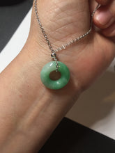 Load image into Gallery viewer, 16.5mm Type A 100% Natural sunny green Jadeite Jade safety Guardian ring bead set F133
