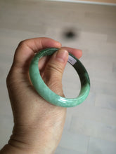 Load image into Gallery viewer, 52.6mm certified 100% natural Type A apple green/dark green jadeite jade bangle H116-2848
