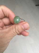 Load image into Gallery viewer, 100% natural type A green brown gray four-prong jadeite jade ring BP140
