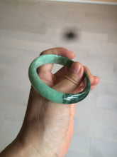 Load image into Gallery viewer, 52.6mm certified 100% natural Type A apple green/dark green jadeite jade bangle H116-2848
