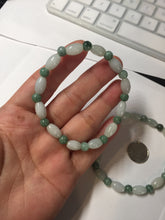 Load image into Gallery viewer, 100% natural type A light green jadeite jade beads bracelet group BQ76
