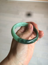 Load image into Gallery viewer, 52.6mm certified 100% natural Type A apple green/dark green jadeite jade bangle H116-2848
