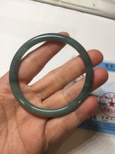 Load image into Gallery viewer, 59.5mm Certified Type A 100% Natural light green/blue/gray Guatemala slim round cut Jadeite bangle BP221-8433
