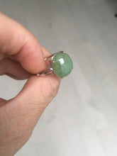 Load image into Gallery viewer, 100% natural type A green brown gray four-prong jadeite jade ring BP140
