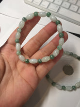 Load image into Gallery viewer, 100% natural type A light green jadeite jade beads bracelet group BQ76
