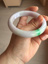 Load image into Gallery viewer, 58.5mm Certified type A 100% Natural sunny green/white/purple(春带彩) Jadeite bangle BS68-2531
