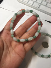 Load image into Gallery viewer, 100% natural type A light green jadeite jade beads bracelet group BQ76
