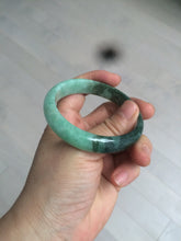 Load image into Gallery viewer, 52.6mm certified 100% natural Type A apple green/dark green jadeite jade bangle H116-2848
