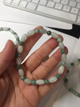 Load image into Gallery viewer, 100% natural type A light green jadeite jade beads bracelet group BQ76
