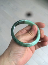 Load image into Gallery viewer, 52.6mm certified 100% natural Type A apple green/dark green jadeite jade bangle H116-2848
