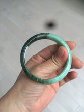 Load image into Gallery viewer, 52.6mm certified 100% natural Type A apple green/dark green jadeite jade bangle H116-2848
