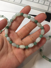 Load image into Gallery viewer, 100% natural type A light green jadeite jade beads bracelet group BQ76
