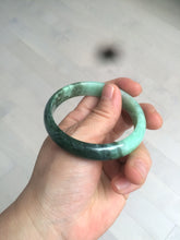 Load image into Gallery viewer, 52.6mm certified 100% natural Type A apple green/dark green jadeite jade bangle H116-2848
