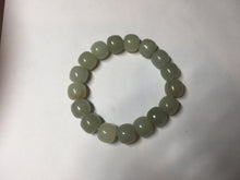 Load image into Gallery viewer, 12x10.9mm 100% Natural light green/yellow vintage style nephrite Hetian Jade bead bracelet HE94
