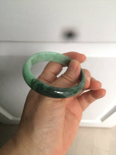 Load image into Gallery viewer, 52.6mm certified 100% natural Type A apple green/dark green jadeite jade bangle H116-2848
