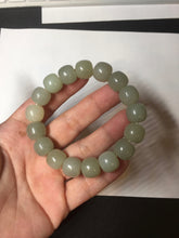 Load image into Gallery viewer, 12x10.9mm 100% Natural light green/yellow vintage style nephrite Hetian Jade bead bracelet HE94
