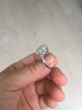 Load image into Gallery viewer, 100% natural type A light green four-prong jadeite jade ring BP141
