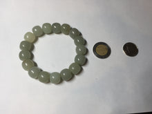 Load image into Gallery viewer, 12x10.9mm 100% Natural light green/yellow vintage style nephrite Hetian Jade bead bracelet HE94
