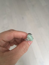 Load image into Gallery viewer, 100% natural type A light green four-prong jadeite jade ring BP141
