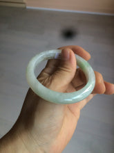 Load image into Gallery viewer, 52.5 mm Certified Type A 100% Natural sunny green/white Jadeite jade bangle m97-5059
