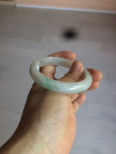 Load image into Gallery viewer, 52.5 mm Certified Type A 100% Natural sunny green/white Jadeite jade bangle m97-5059
