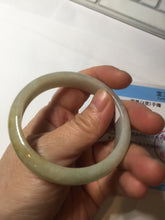 Load image into Gallery viewer, 52mm certified Type A 100% Natural yellow brown white Jadeite Jade bangle AU23-0242
