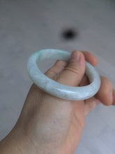 Load image into Gallery viewer, 52.5 mm Certified Type A 100% Natural sunny green/white Jadeite jade bangle m97-5059
