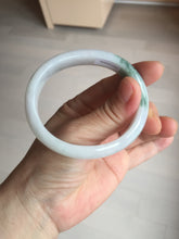 Load image into Gallery viewer, 52mm certified type A 100% Natural green/white oval jadeite jade bangle BK125-0256
