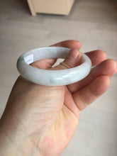 Load image into Gallery viewer, 52mm certified type A 100% Natural green/white oval jadeite jade bangle BK125-0256
