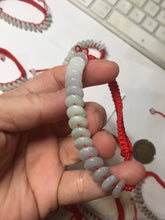Load image into Gallery viewer, 100% natural type A green white purple Safety Guardian Button donut jadeite jade thread woven bracelets PD98
