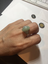 Load image into Gallery viewer, 100% natural type A light green four-prong jadeite jade ring BP141
